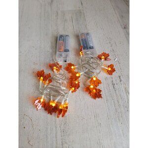 Miniature fall leaf string light set home decor thanksgiving set